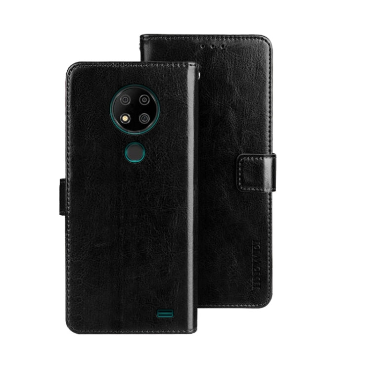 For Oukitel C19 Pro idewei Crazy Horse Texture Leather Phone Case(Black) by idewei