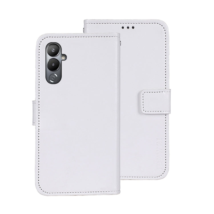 For Tecno Pova 4 idewei Crazy Horse Texture Leather Phone Case(White) by idewei