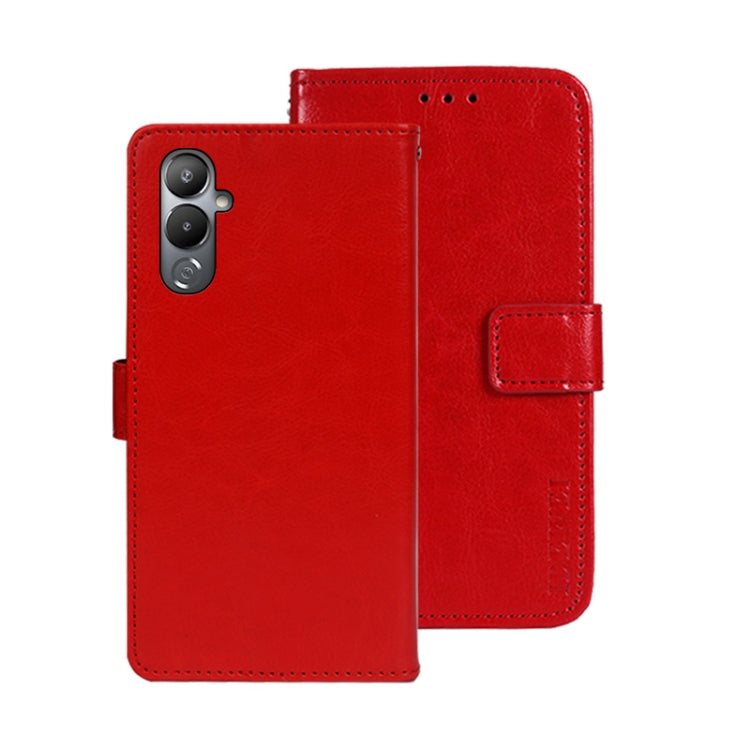 For Tecno Pova 4 idewei Crazy Horse Texture Leather Phone Case(Red) by idewei
