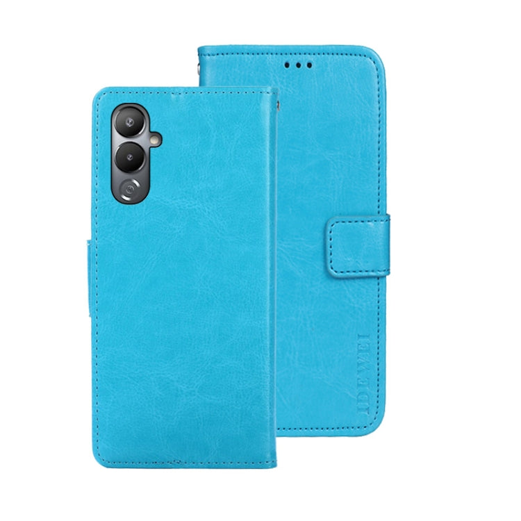 For Tecno Pova 4 idewei Crazy Horse Texture Leather Phone Case(Sky Blue) by idewei