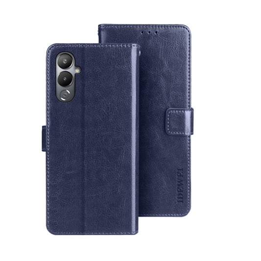 For Tecno Pova 4 idewei Crazy Horse Texture Leather Phone Case(Dark Blue) by idewei