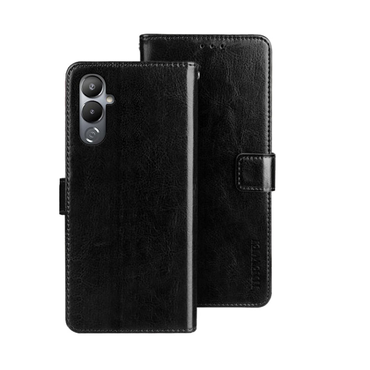 For Tecno Pova 4 idewei Crazy Horse Texture Leather Phone Case(Black) by idewei