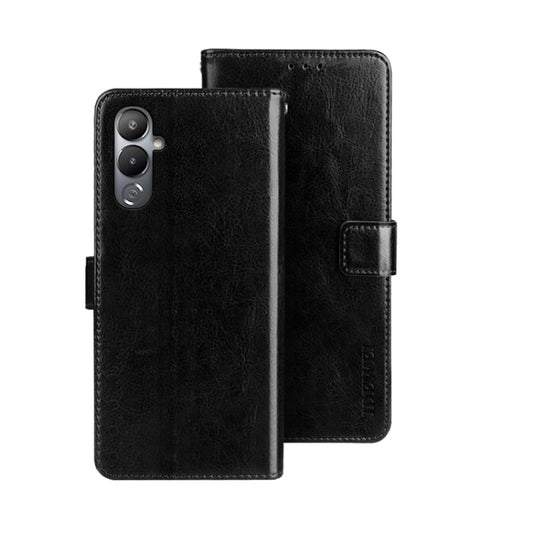 For Tecno Pova 4 idewei Crazy Horse Texture Leather Phone Case(Black) by idewei