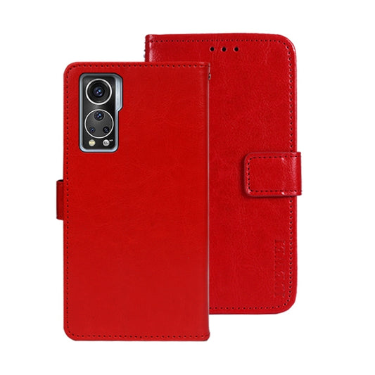 For ZTE Axon 30S idewei Crazy Horse Texture Leather Phone Case(Red) by idewei