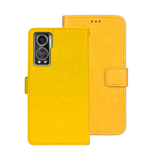 For ZTE Axon 30S idewei Crazy Horse Texture Leather Phone Case(Yellow) by idewei