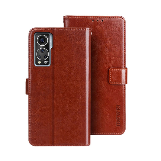 For ZTE Axon 30S idewei Crazy Horse Texture Leather Phone Case(Brown) by idewei