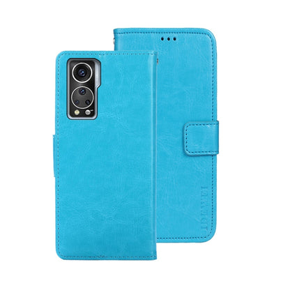 For ZTE Axon 30S idewei Crazy Horse Texture Leather Phone Case(Sky Blue) by idewei