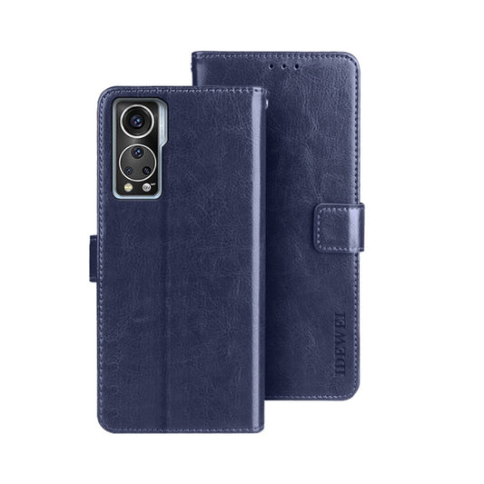 For ZTE Axon 30S idewei Crazy Horse Texture Leather Phone Case(Dark Blue) by idewei