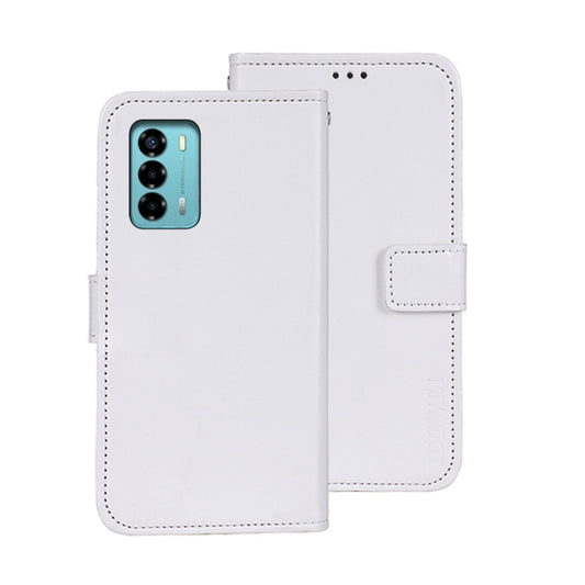 For ZTE Blade A72 4G idewei Crazy Horse Texture Leather Phone Case(White) by idewei