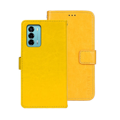 For ZTE Blade A72 4G idewei Crazy Horse Texture Leather Phone Case(Yellow) by idewei