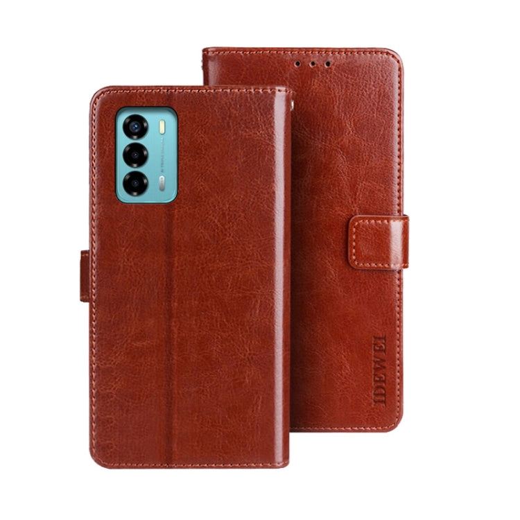 For ZTE Blade A72 4G idewei Crazy Horse Texture Leather Phone Case(Brown) by idewei