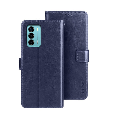 For ZTE Blade A72 4G idewei Crazy Horse Texture Leather Phone Case(Dark Blue) by idewei