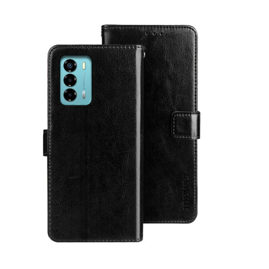 For ZTE Blade A72 4G idewei Crazy Horse Texture Leather Phone Case(Black) by idewei