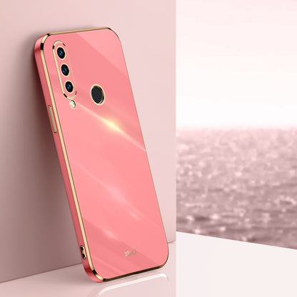 For Huawei Y6p XINLI Straight Edge 6D Electroplate TPU Phone Case(Hawthorn Red) by XINLI