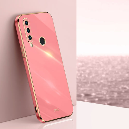 For Huawei Y6p XINLI Straight Edge 6D Electroplate TPU Phone Case(Hawthorn Red) by XINLI