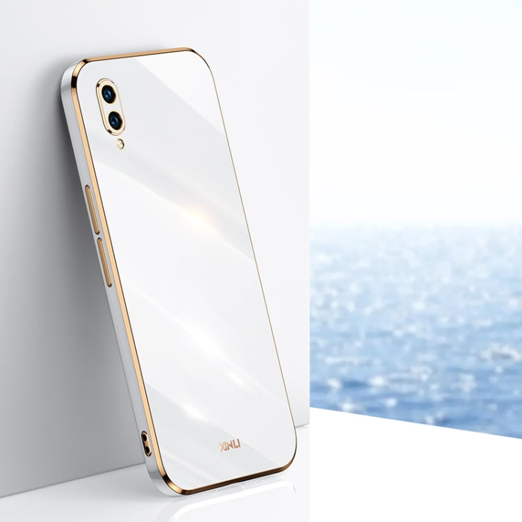 For Huawei Enjoy 9 XINLI Straight Edge 6D Electroplate TPU Phone Case(White) by XINLI
