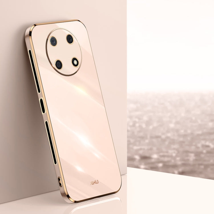 For Huawei Enjoy 50 Pro XINLI Straight Edge 6D Electroplate TPU Phone Case(Pink) by XINLI