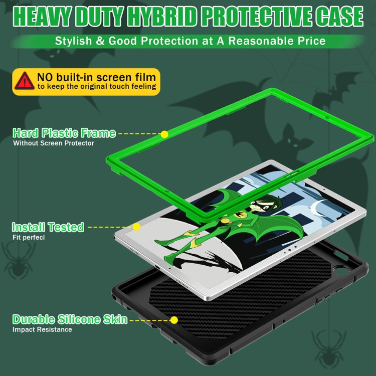 For Samsung Galaxy Tab A8 10.5 2021 Silicone + PC Shockproof Protective Tablet Case(Black+Green) by bashfashion