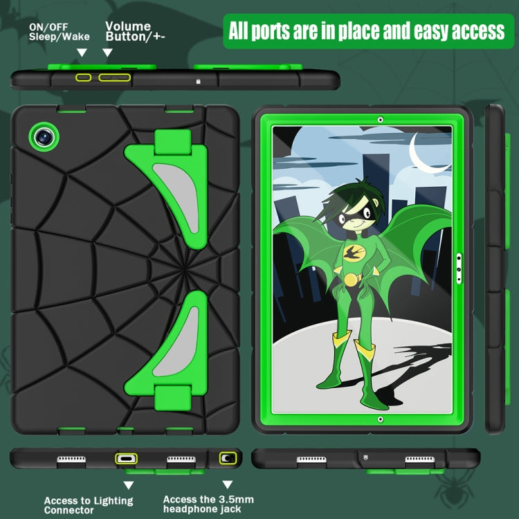 For Samsung Galaxy Tab A8 10.5 2021 Silicone + PC Shockproof Protective Tablet Case(Black+Green) by bashfashion