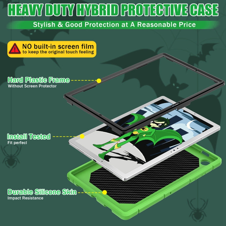 For Samsung Galaxy Tab A8 10.5 2021 Silicone + PC Shockproof Protective Tablet Case(Green+Black) by bashfashion