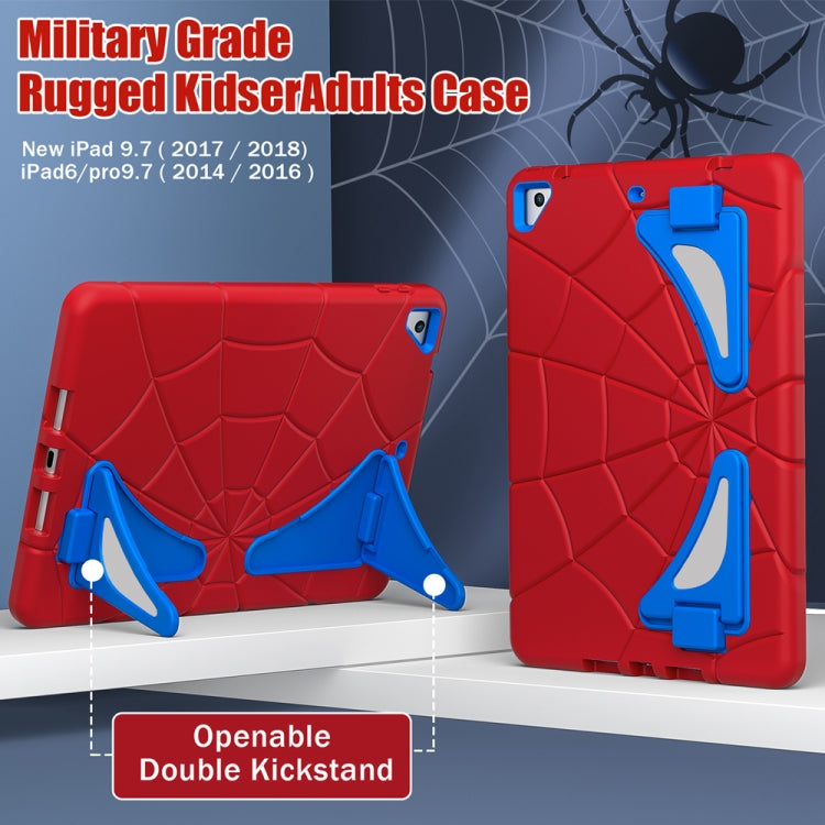 For iPad 9.7 2018 / 2017 / Air 2 Silicone + PC Shockproof Protective Tablet Case(Red+Blue) by bashfashion