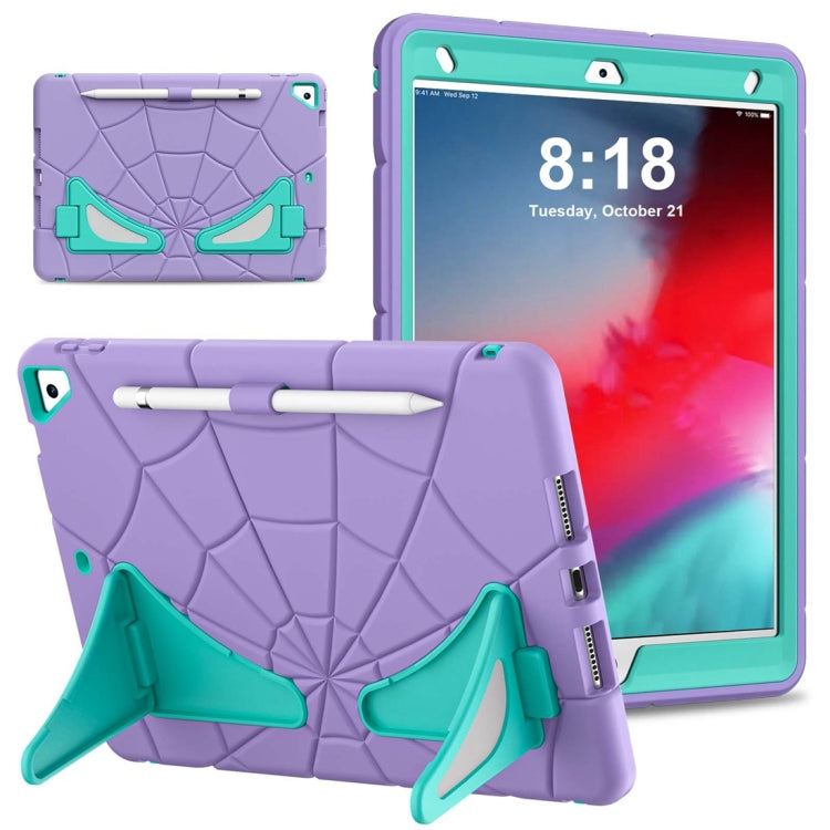 For iPad 10.2 2021 / 2020 / 2019 Silicone + PC Shockproof Protective Tablet Case (Purple + Mint Green) by bashfashion