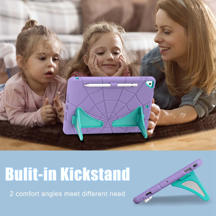 For iPad 10.2 2021 / 2020 / 2019 Silicone + PC Shockproof Protective Tablet Case (Purple + Mint Green) by bashfashion