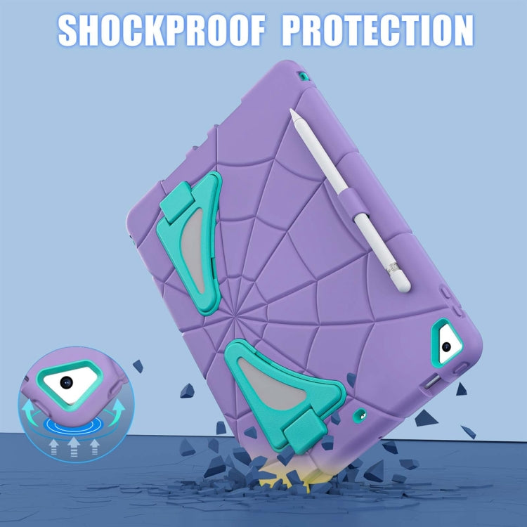 For iPad 10.2 2021 / 2020 / 2019 Silicone + PC Shockproof Protective Tablet Case (Purple + Mint Green) by bashfashion