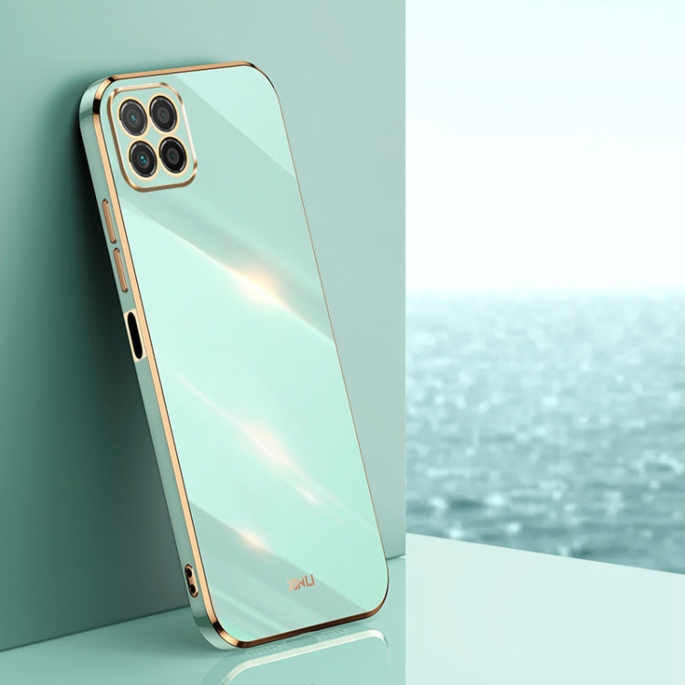For Honor X8 5G XINLI Straight Edge 6D Electroplate TPU Phone Case(Mint Green) by XINLI