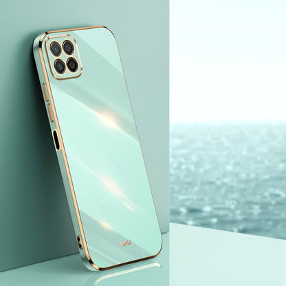 For Honor X8 5G XINLI Straight Edge 6D Electroplate TPU Phone Case(Mint Green) by XINLI