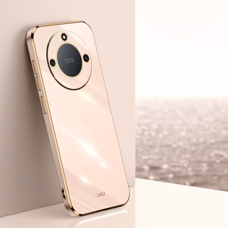 For Honor X40 XINLI Straight Edge 6D Electroplate TPU Phone Case(Pink) by XINLI