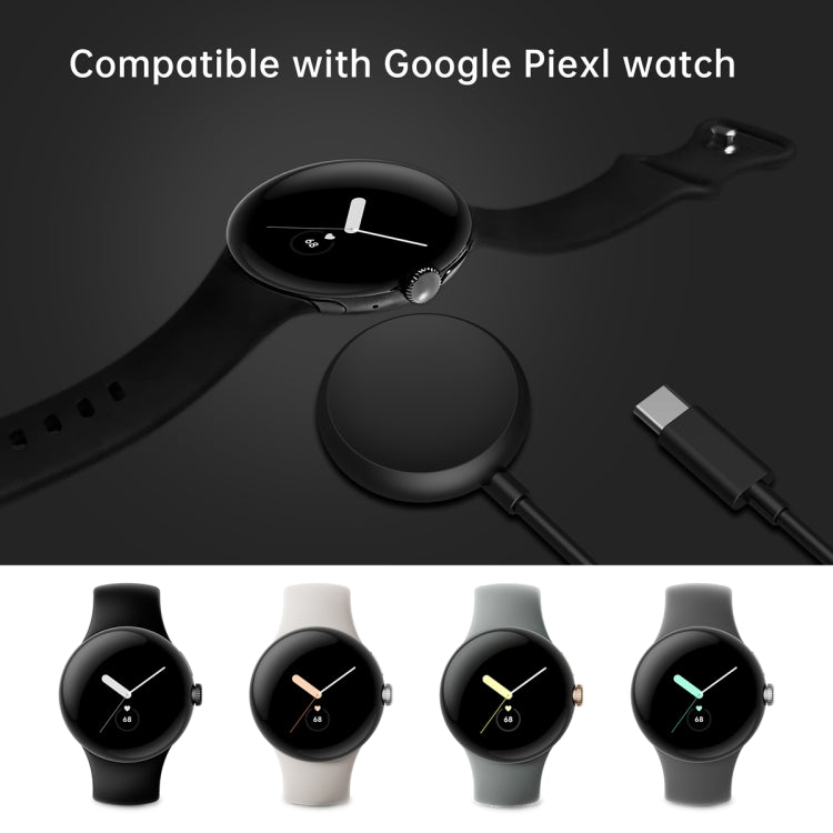 For Google Pixel Watch USB Port Smart Watch Magnetic Charging Cable, Length: 1m(Black) by bashfashion