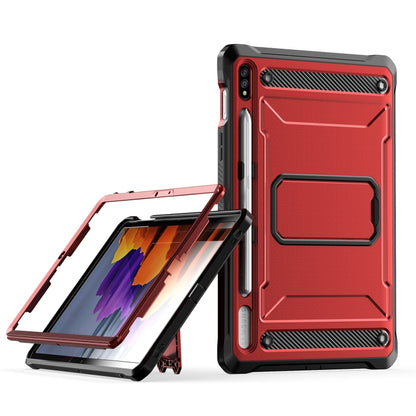 For Samsung Galaxy Tab S7/S8 Explorer PC + TPU Tablet Protective Case with Pen Slot(Red) by bashfashion