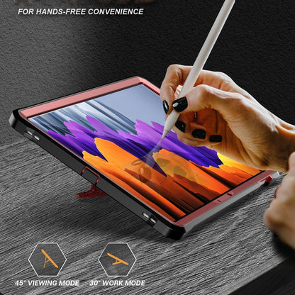 For Samsung Galaxy Tab S7/S8 Explorer PC + TPU Tablet Protective Case with Pen Slot(Red) by bashfashion