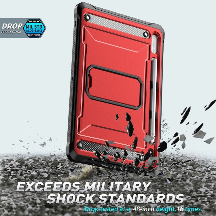 For Samsung Galaxy Tab S7/S8 Explorer PC + TPU Tablet Protective Case with Pen Slot(Red) by bashfashion