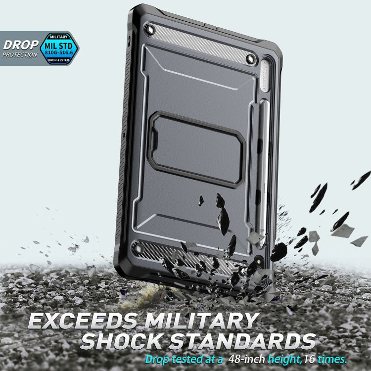 For Samsung Galaxy Tab S7/S8 Explorer PC + TPU Tablet Protective Case with Pen Slot(Grey) by bashfashion