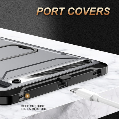 For Samsung Galaxy Tab S7/S8 Explorer PC + TPU Tablet Protective Case with Pen Slot(Grey) by bashfashion