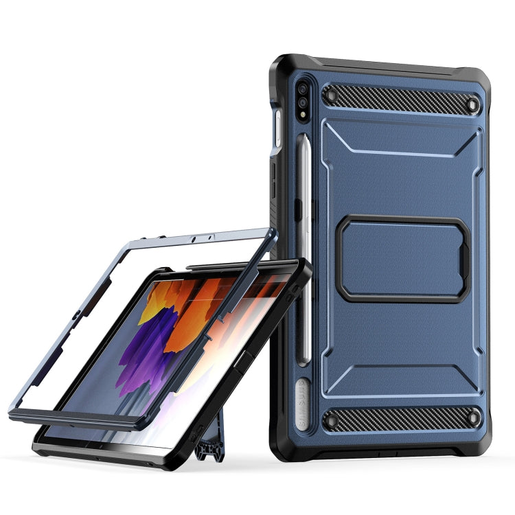 For Samsung Galaxy Tab S7/S8 Explorer PC + TPU Tablet Protective Case with Pen Slot(Blue) by bashfashion