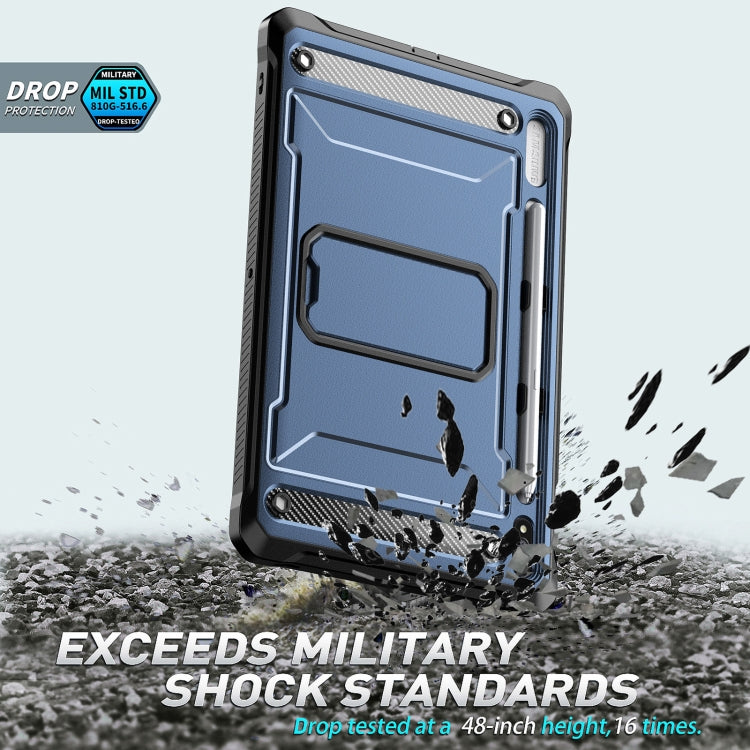 For Samsung Galaxy Tab S7/S8 Explorer PC + TPU Tablet Protective Case with Pen Slot(Blue) by bashfashion