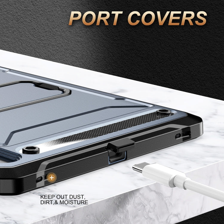 For Samsung Galaxy Tab S7/S8 Explorer PC + TPU Tablet Protective Case with Pen Slot(Blue) by bashfashion