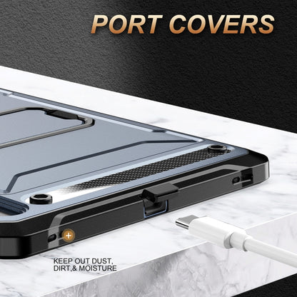 For Samsung Galaxy Tab S7/S8 Explorer PC + TPU Tablet Protective Case with Pen Slot(Blue) by bashfashion