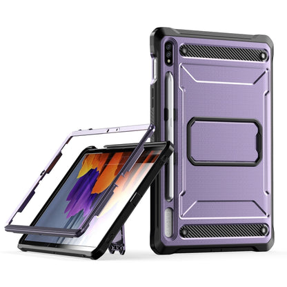 For Samsung Galaxy Tab S7/S8 Explorer PC + TPU Tablet Protective Case with Pen Slot(Purple) by bashfashion