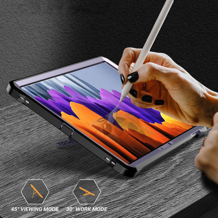 For Samsung Galaxy Tab S7/S8 Explorer PC + TPU Tablet Protective Case with Pen Slot(Purple) by bashfashion