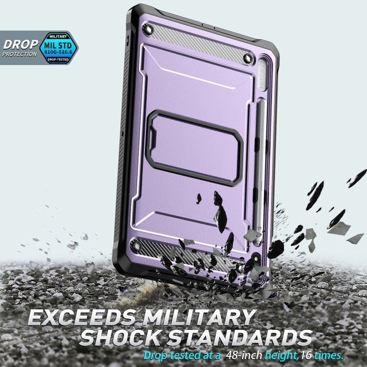 For Samsung Galaxy Tab S7/S8 Explorer PC + TPU Tablet Protective Case with Pen Slot(Purple) by bashfashion