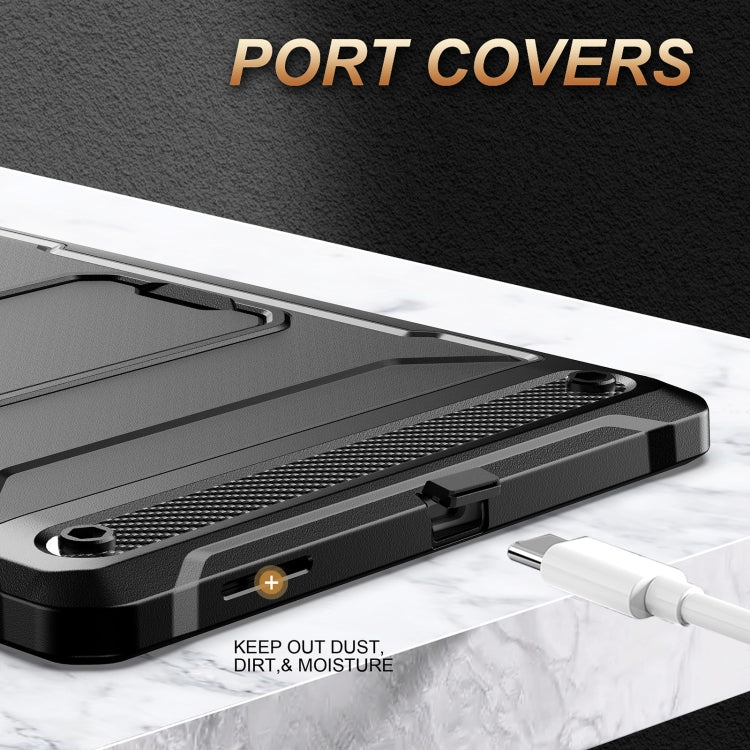 For Samsung Galaxy Tab S6 Lite Explorer PC + TPU Tablet Protective Case with Pen Slot(Black) by bashfashion