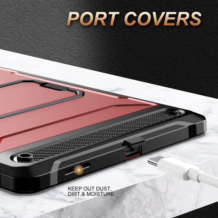 For Samsung Galaxy Tab S6 Lite Explorer PC + TPU Tablet Protective Case with Pen Slot(Red) by bashfashion