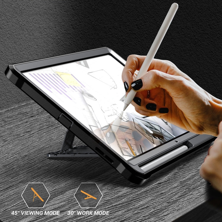 For Samsung Galaxy Tab S6 Lite Explorer PC + TPU Tablet Protective Case with Pen Slot(Grey) by bashfashion