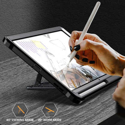 For Samsung Galaxy Tab S6 Lite Explorer PC + TPU Tablet Protective Case with Pen Slot(Grey) by bashfashion