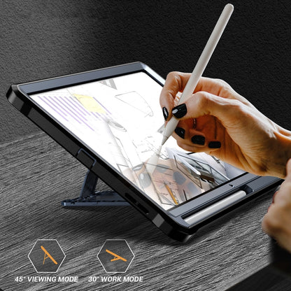 For Samsung Galaxy Tab S6 Lite Explorer PC + TPU Tablet Protective Case with Pen Slot(Blue) by bashfashion