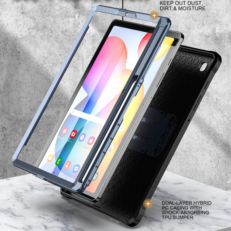 For Samsung Galaxy Tab S6 Lite Explorer PC + TPU Tablet Protective Case with Pen Slot(Blue) by bashfashion